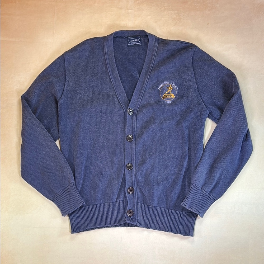 Vintage New York  Downtown Athletic Club Heisman trophy cardigan
